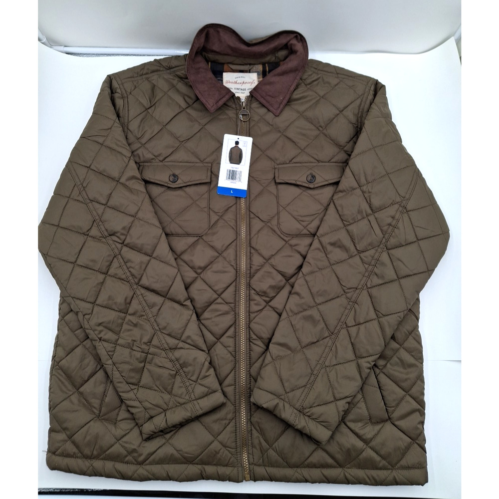 Original Weatherproof Vintage Coat, Size: Large, Green Plaid Flannel Lining, NWT